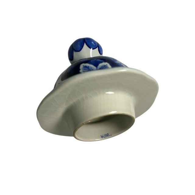 Ceramic Vintage Hand-Painted Delft Blue Lidded Vase by Royal Delft, 1972 For Sale - Image 7 of 10