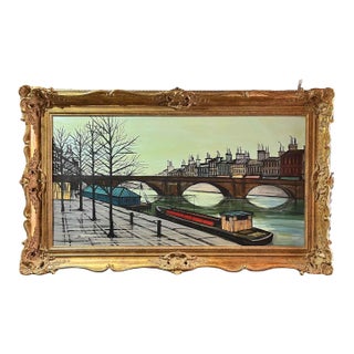 Homage to Bernard Buffet Oil Painting on Canvas, Framed For Sale