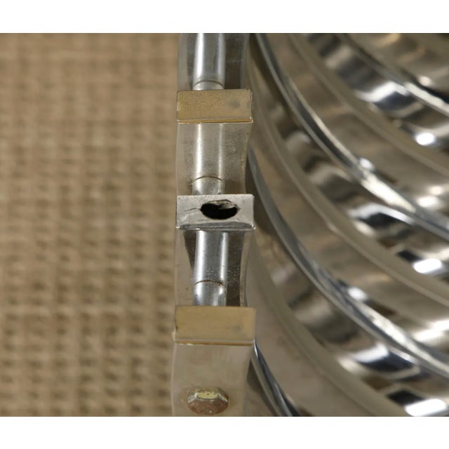 1970s Italian Chrome Sculptural Table Base, Modernist Dining or Coffee Table Base, Mid Century Modern Architectural Pedestal Base For Sale - Image 11 of 14