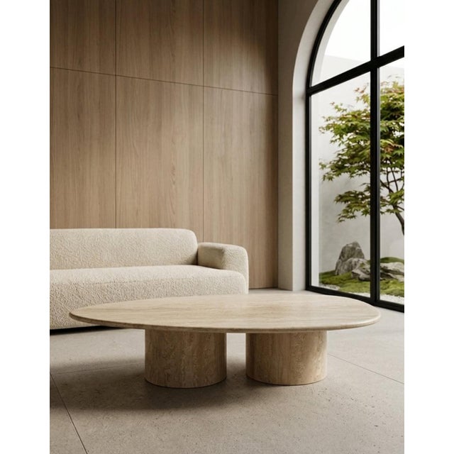 Oval Table in Roman Travertine Marble by Andrea Grasso For Sale - Image 6 of 8