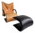 Set of Vintage Leather Lounge Chair with Ottoman from Ligne Roset, 1980s For Sale