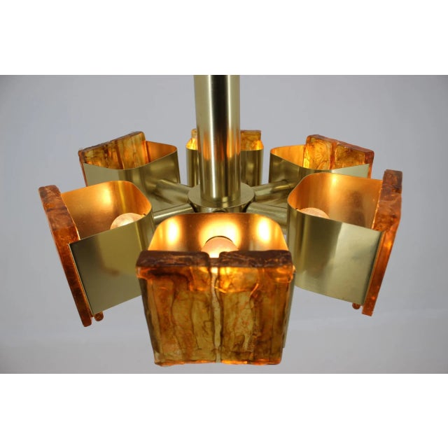 Mid-Century Brass and Resin Pendants, 1970s, Set of 2 For Sale - Image 4 of 6