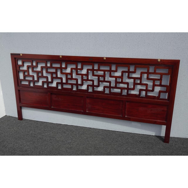 1990s Vintage Chinoiserie Asian Style Queen Headboard by Yin Yin For Sale - Image 5 of 12