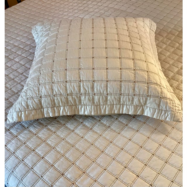 Sand Pair Dea Luxury Linens Minerva Euro Shams For Sale - Image 8 of 9