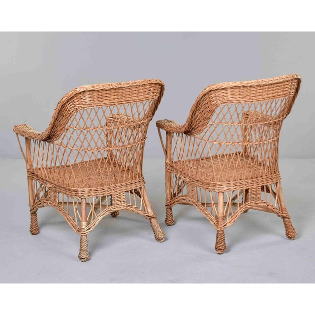 Vintage French Wicker Table and Four Chairs For Sale - Image 4 of 12
