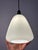 Opal Glass Pendant Lamp with Teak and Brass Cable, Denmark For Sale - Image 6 of 11