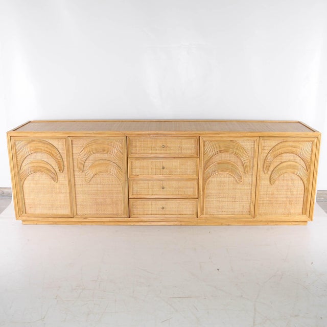 Palm Tree Sideboard in Rattan and Raffia For Sale - Image 18 of 18