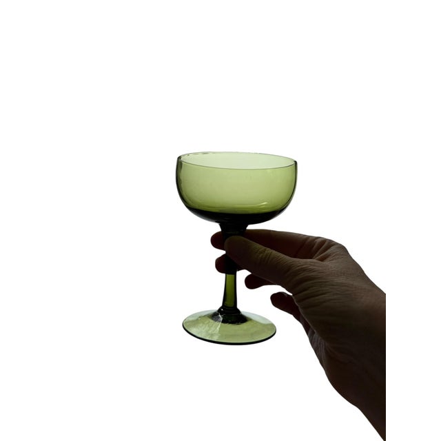 Mid 20th Century Vintage Sasaki Romance Green Glassware Complete Service Set - 7 pcs For Sale - Image 5 of 16