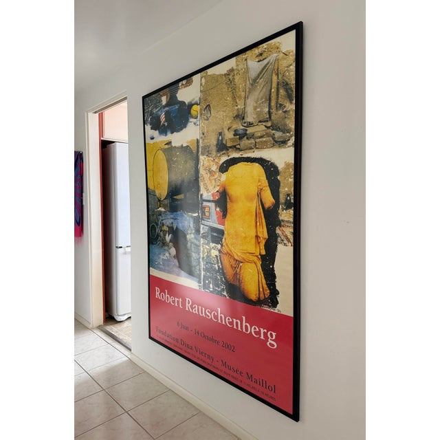 Here we have an enormous Robert Rauschenberg framed poster in mint condition. This print was for a major exhibition at the...