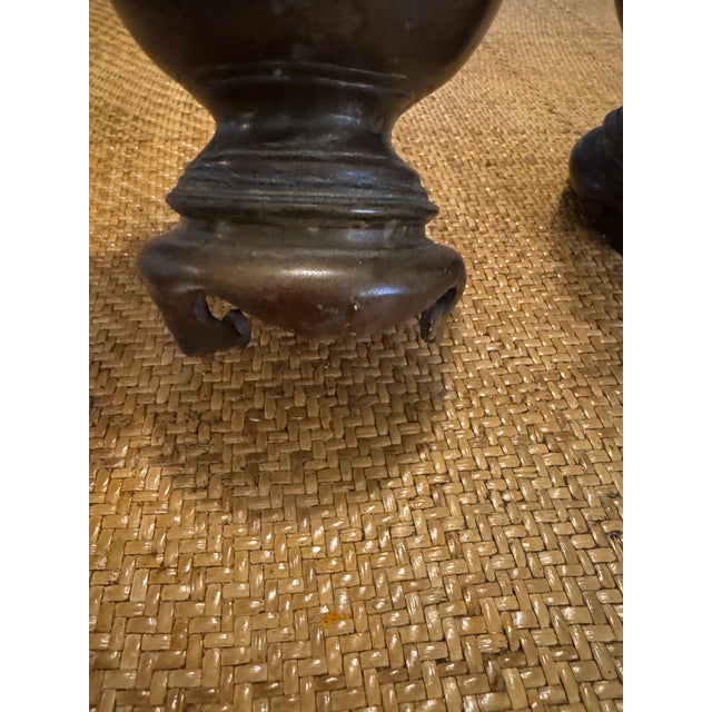 Late 19th Century Japanese Bronze Vases- a Pair For Sale - Image 4 of 8