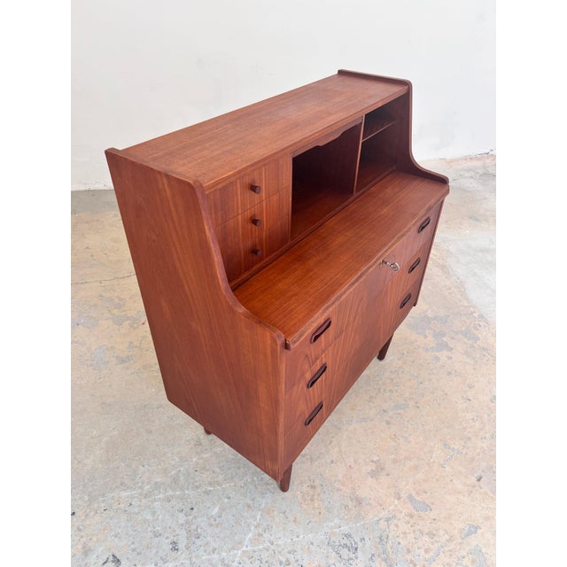 Teak Secretary with Mirror, Denmark For Sale - Image 6 of 11