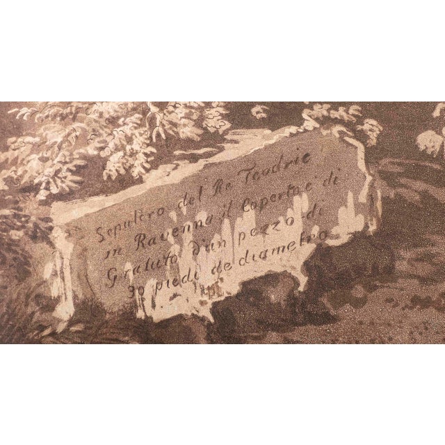 Brown 18th Century Paul Sandby “Sepulchre of King Theodorick” Aquatint After Clérisseau, Framed For Sale - Image 8 of 17