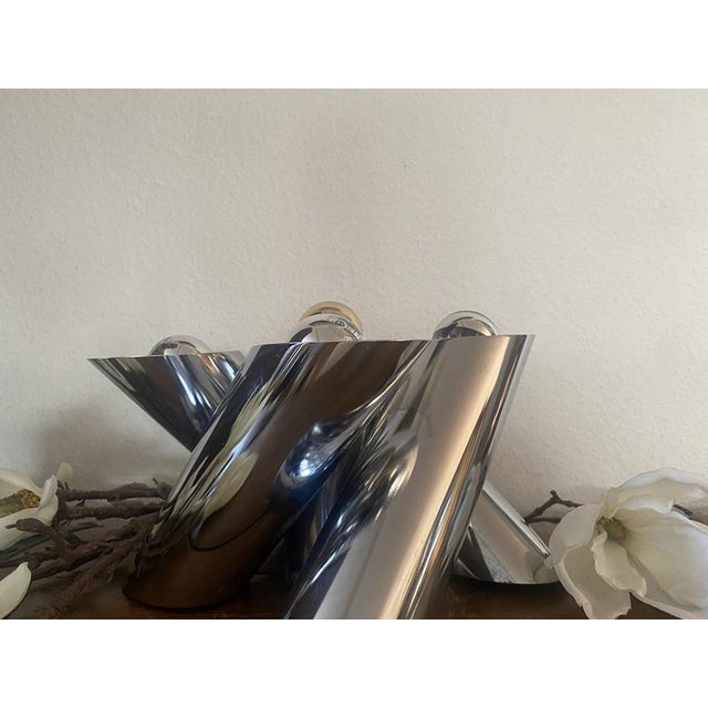 Silver Space Age Ceiling Lamp in Chrome attributed to Reggiani, Italy, 1970s For Sale - Image 8 of 18