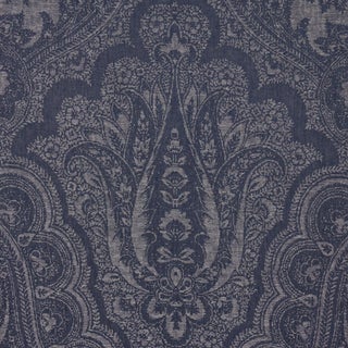 Schumacher Amara Paisley Fabric In Indigo For Sale