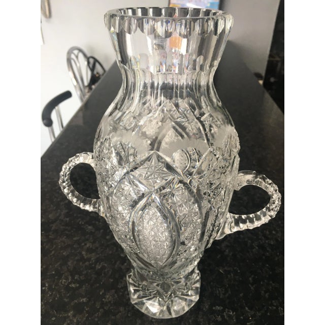 Crystal Flower Vase by A. Jabłoński, 1980s For Sale - Image 4 of 15