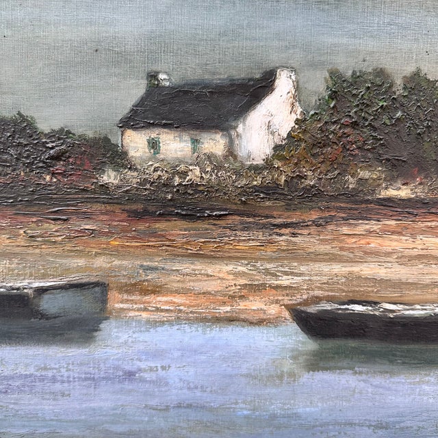 1980s Ronald, Cabins of French Brittany, 20th Century, Oil Painting on Canvas, Framed For Sale - Image 5 of 18
