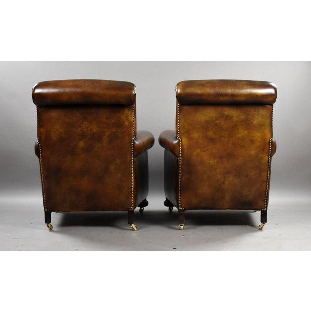 Leather Club Chairs, 1920, Set of 2 For Sale - Image 4 of 10