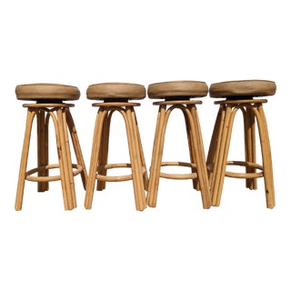 1980s Set of 4 Swivel Bar Stools For Sale
