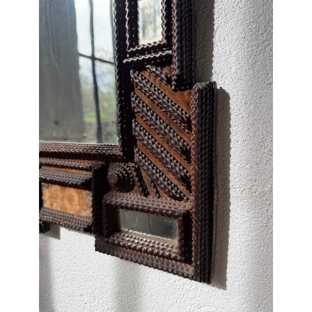 Antique Tramp Art Mirror, 1890s For Sale - Image 12 of 18