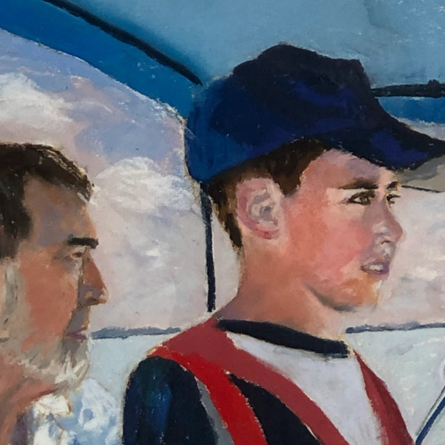 Late 20th Century Late 20th Century Nautical Pastel Portrait Painting For Sale - Image 5 of 12