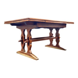 Americana Cushman Maple Double Trestle Dining Table/Desk by Herman DeVries For Sale