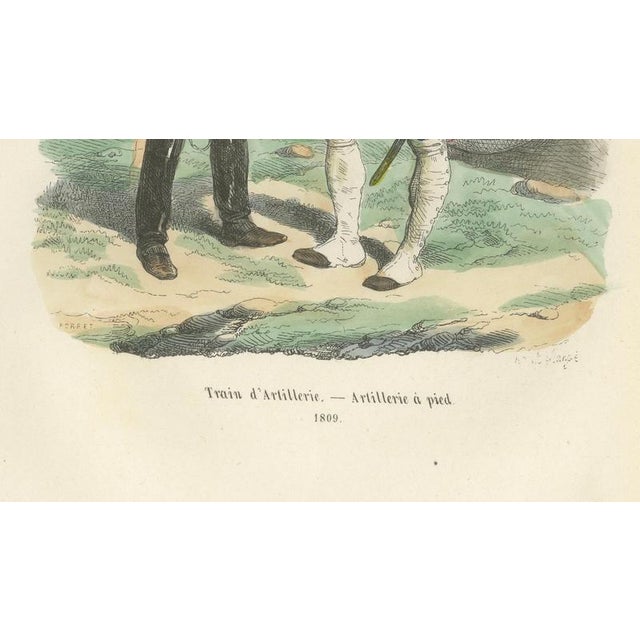 Train of Artillery and Foot Artillery, Napoleonic Military Print 1809 This finely hand-coloured 19th-century engraving...