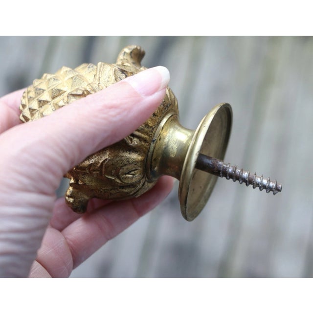 French Style Antique Gilded Bronze Finial for Staircase, Curtain Rod, Bed a Pair For Sale In Cincinnati - Image 6 of 10