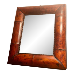 20”x18” Bamboo-Styled Cherrywood Framed Mirror