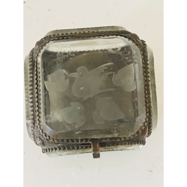 Traditional Antique Cut Crystal Jewelry Box Ring Bearing For Sale - Image 3 of 6