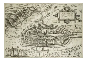 Map of Calcaria - From ''Civitates Orbium Terrarum'' by F. Hogenberg - 1575 1575