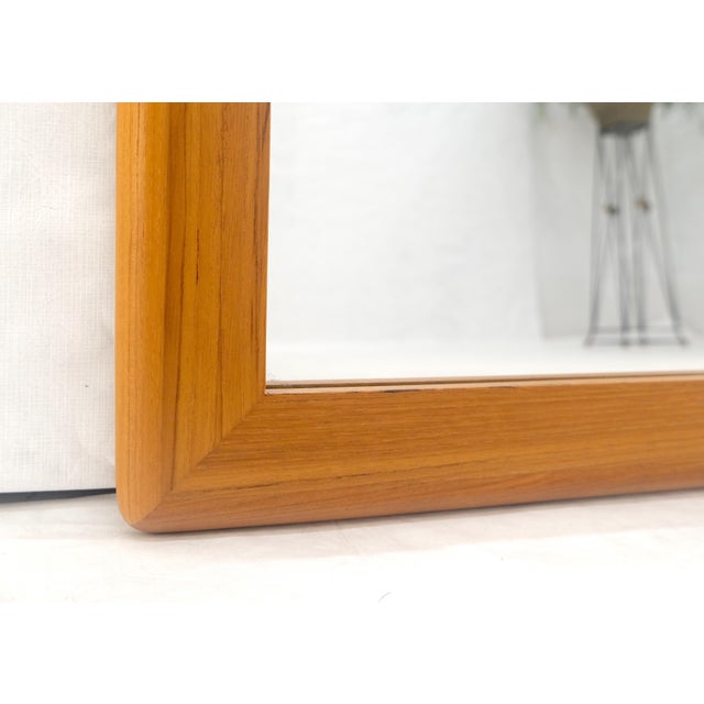 DUX Solid Teak Frame Danish Mid Century Modern 32x44 Rectangle Wall Mirror Mint! For Sale - Image 4 of 7