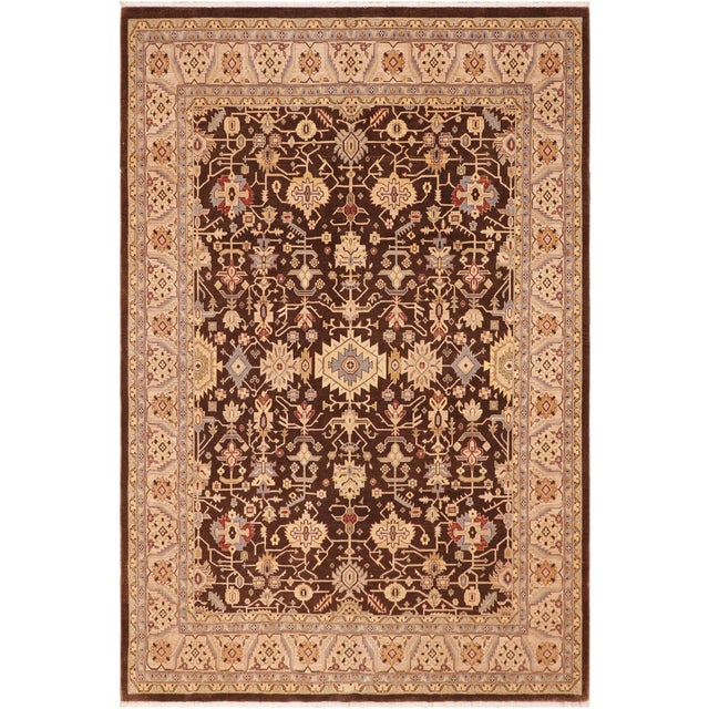 Boho Chic Brown/Beige Wool Rug - 8'1'' X 9'8'' For Sale - Image 10 of 10