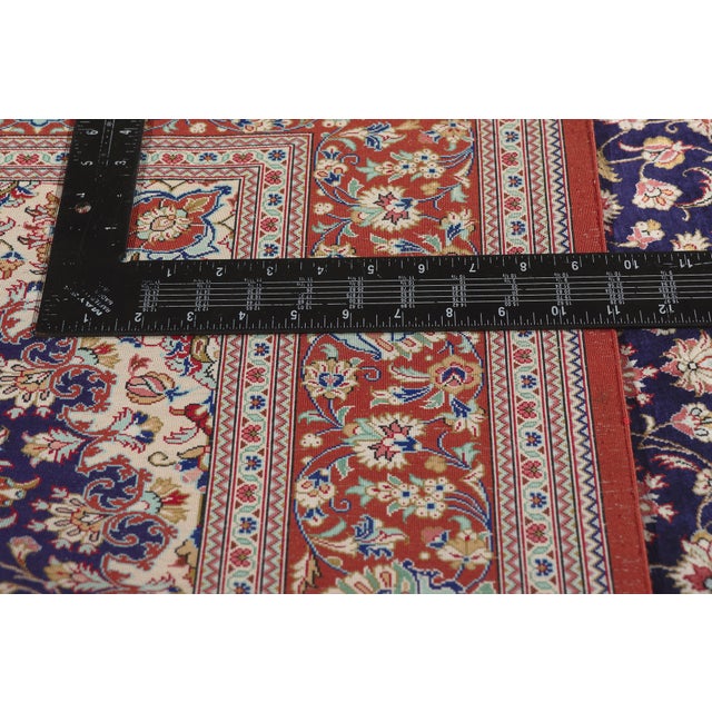 Textile Vintage Persian Qum Rug, 03'04 X 04'10 For Sale - Image 7 of 10