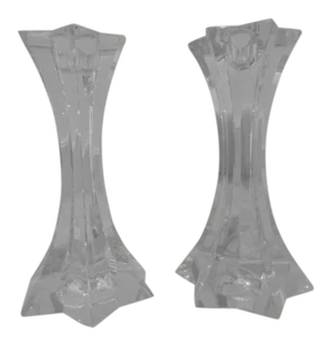 Mikasa Crystal Candlesticks 2 Lead Crystal Art Deco Style - Made in Austria - New