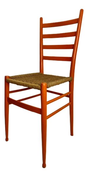Vintage Gio Ponti Style Orange Chair, Made in Italy