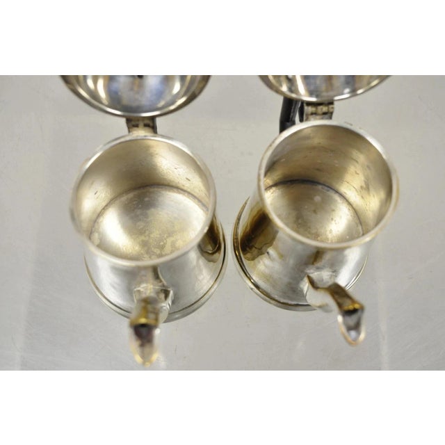 Vintage Federal Style Small Indian Silver Plated Coffee Tea Set W/ Wilcox Tray For Sale - Image 9 of 12
