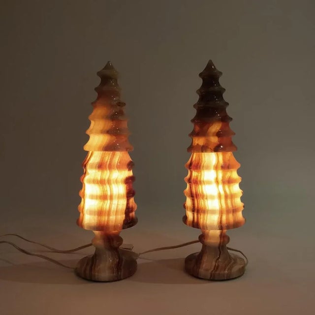 Gemstone Vintage Italian Table Lamps of Ónix, 1960s, Set of 2 For Sale - Image 7 of 13
