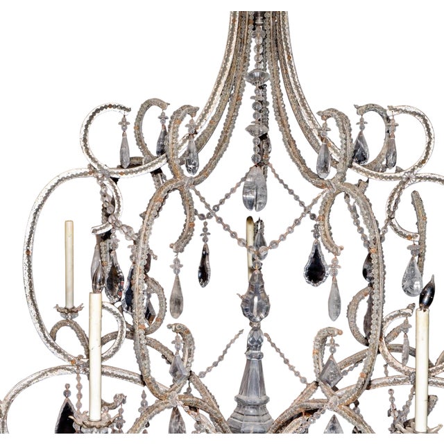 Huge Ebanista Custom Made Rock Crystal Chandelier.