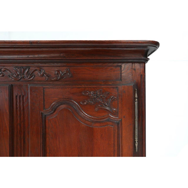 Large French Louis XVI Carved Bridal Wardrobe, 1850s For Sale - Image 6 of 18
