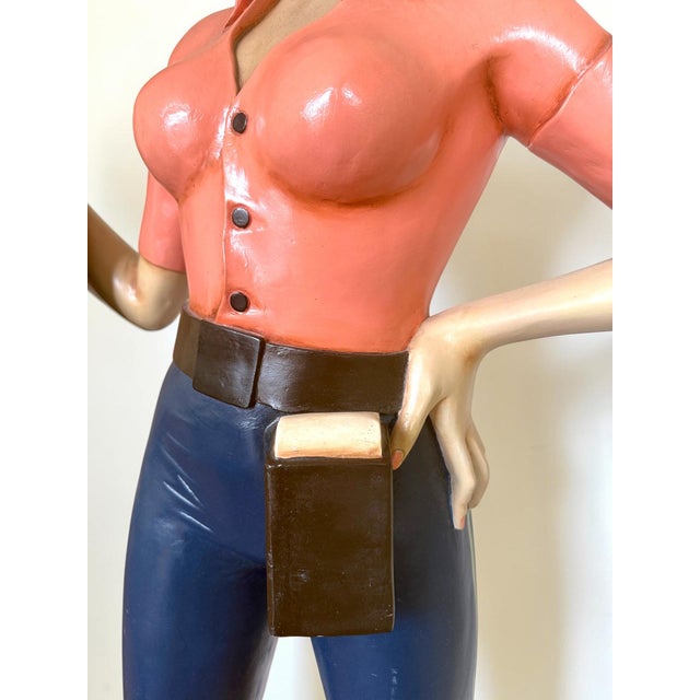1970s Car Hop, Waitress Statue with Chalkboard Menu, 1978, Fiberglass and Wood For Sale - Image 5 of 11