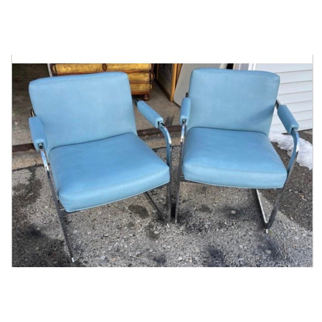 Mid-Century Modern Mid-Century Milo Baughman for Thayer Coggin Institutional Cantilever Chairs -Set of 6 For Sale - Image 3 of 12