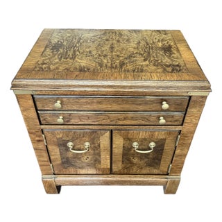 1970s Lane Burlwood Inlay Vintage Mid-Century Modern Night Stand End Table MCM For Sale