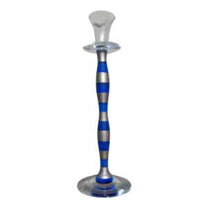 Late Twentieth Century Cobalt Blue and Silver Orrefors Celeste Candlestick by Anne Nilsson