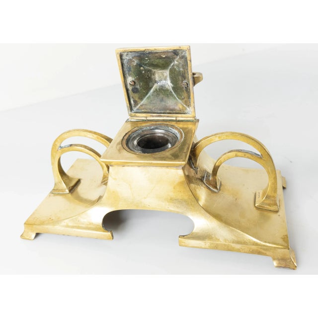 Bronze Early 20th Century Art Nouveau Bronze Inkwell For Sale - Image 8 of 11