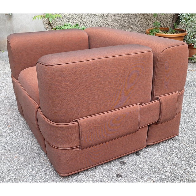 Model 932 MB1 Quartet Armchair in Orange Fabric by Mario Bellini for Cassina, 2010s, in Flawless conditions. Designed from...