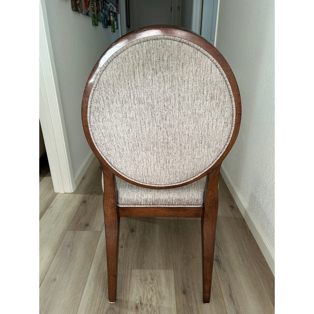 Transitional Bernhardt Furniture Oval Back Upholstered Desk Chair For Sale - Image 3 of 9