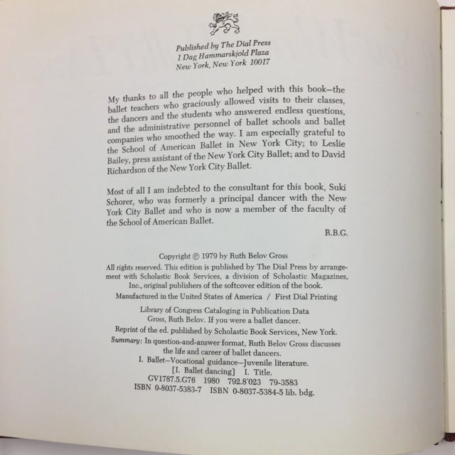1979 If You Were a Ballet Dancer Book For Sale - Image 4 of 9