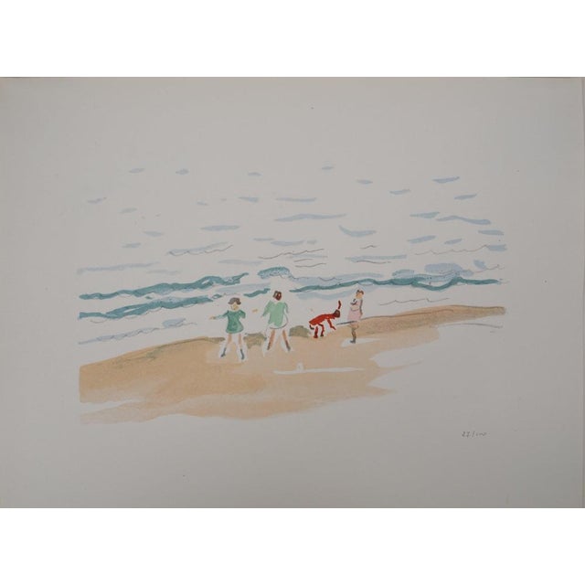 Albert Marquet, Children on the Beach, 1947, Original Color Lithograph For Sale - Image 8 of 8