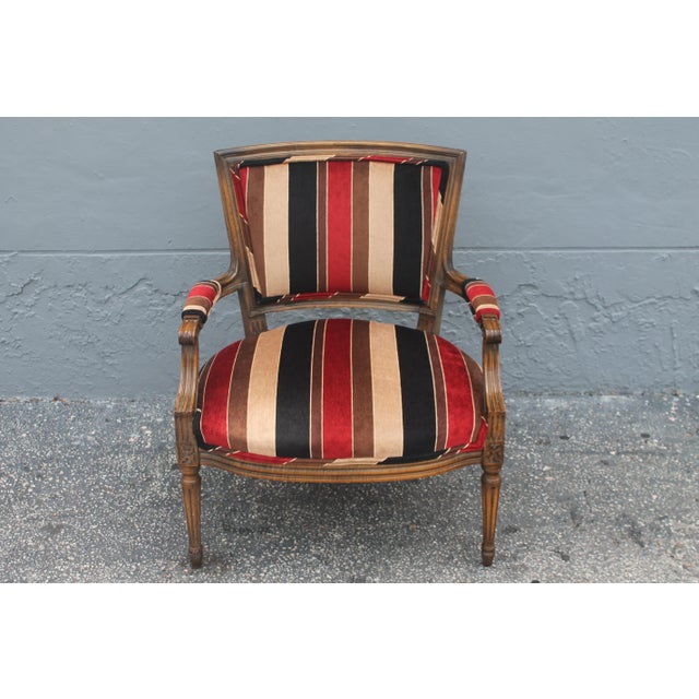 Vintage Modern Upholstered Occasional Armchair For Sale - Image 9 of 9