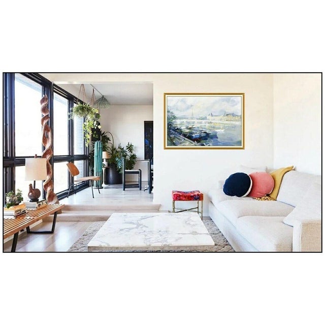Message us to inquire about custom framing options! (Included for free with every purchase) The artwork here, "Paris Canal...